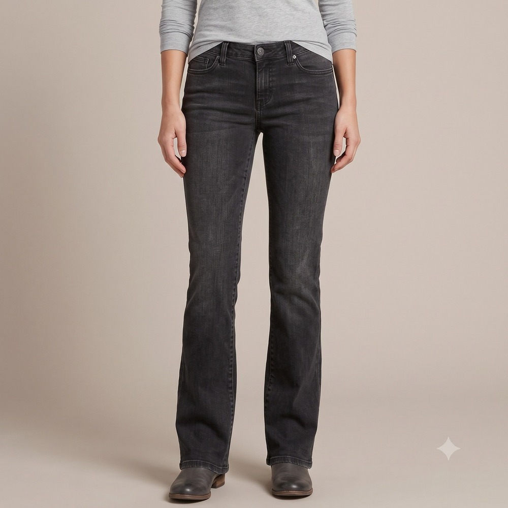 FDJ French Dressing Blues Kylie Straight Leg Jeans Women Black‎ Washed Denim EUC